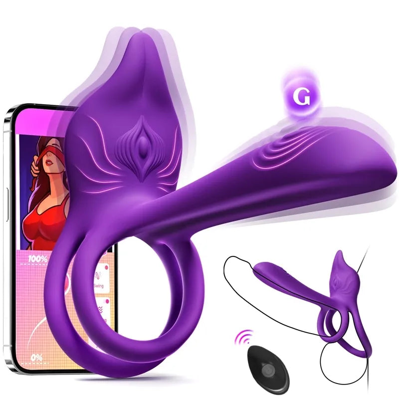 🎁bboji™ Enchanted Girl Luxe Smart Vibrating Ring – App-Controlled Pleasure for Couples 💫