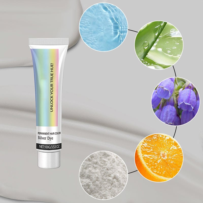💥 2-in-1 Natural Essence Extract Silver Hair Dye
