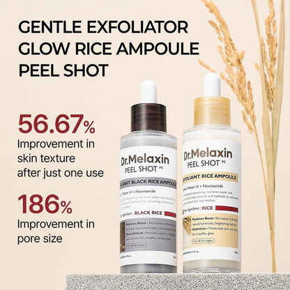 🔥Peel Shot Glow Rice Ampoule Duo - Serums for Brightening, Exfoliating, and Moisturizing